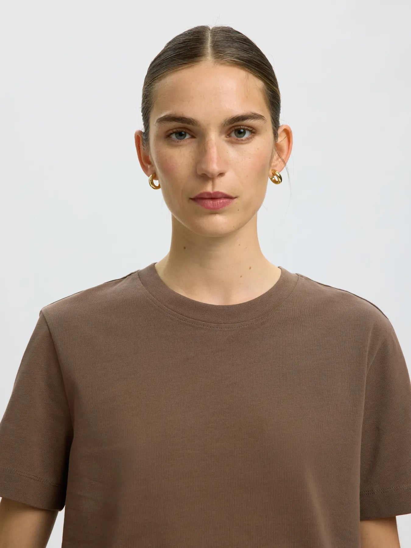 Selected Femme Boxy Tee - Chocolate Chip