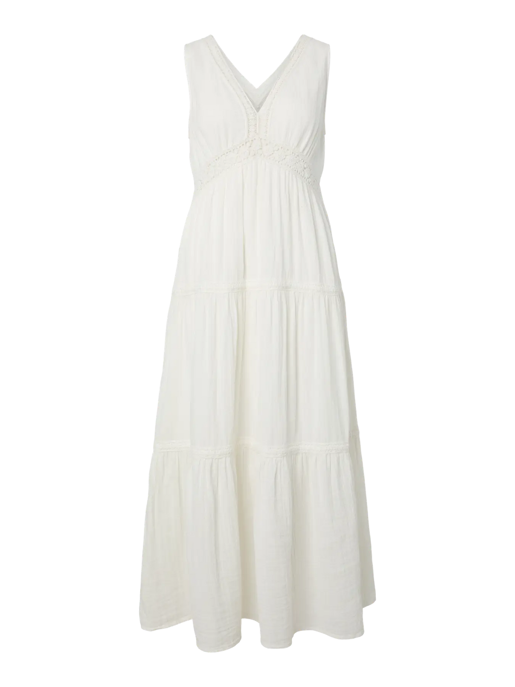 YAS Anini Tiered Dress - White