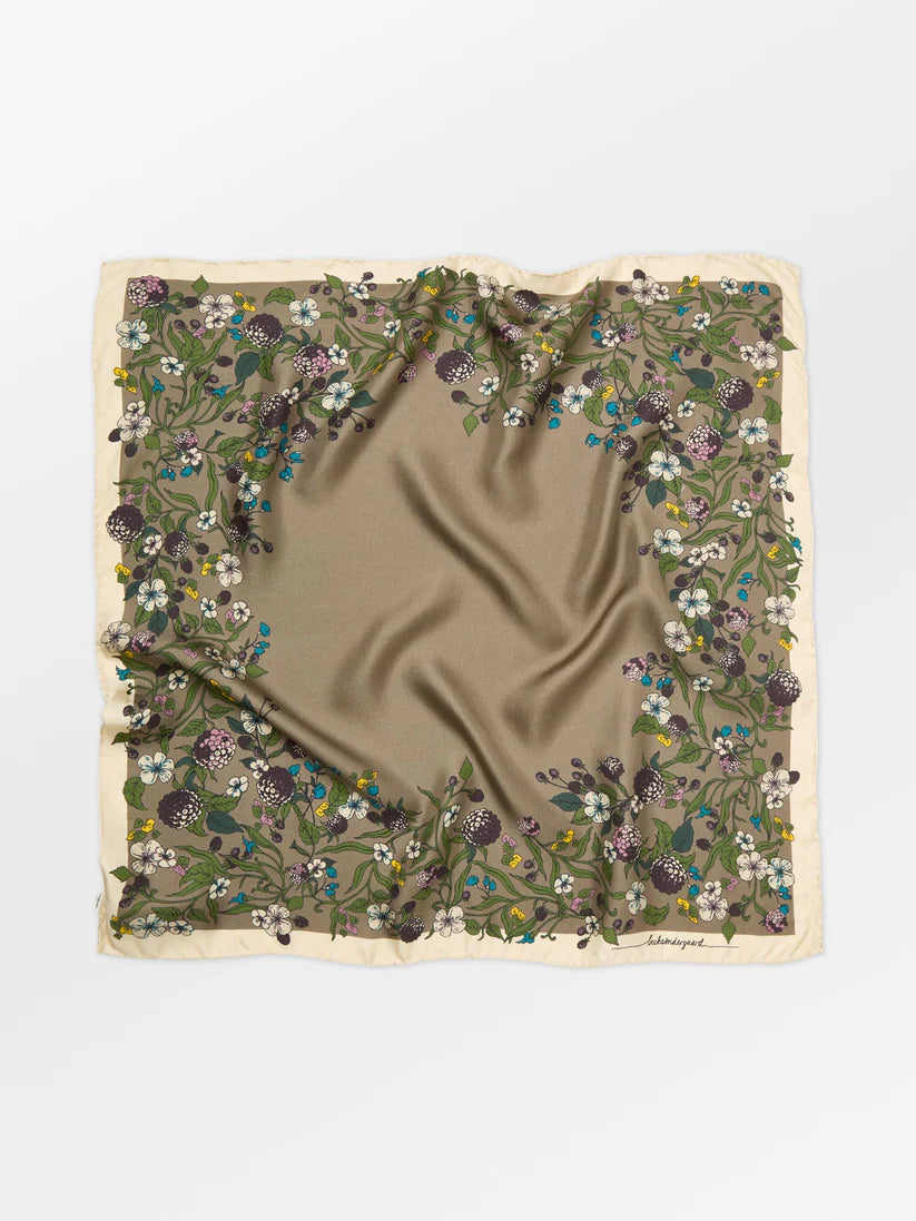 BeckSöndergaard Autumn Blackberry Silk Scarf - Fungi