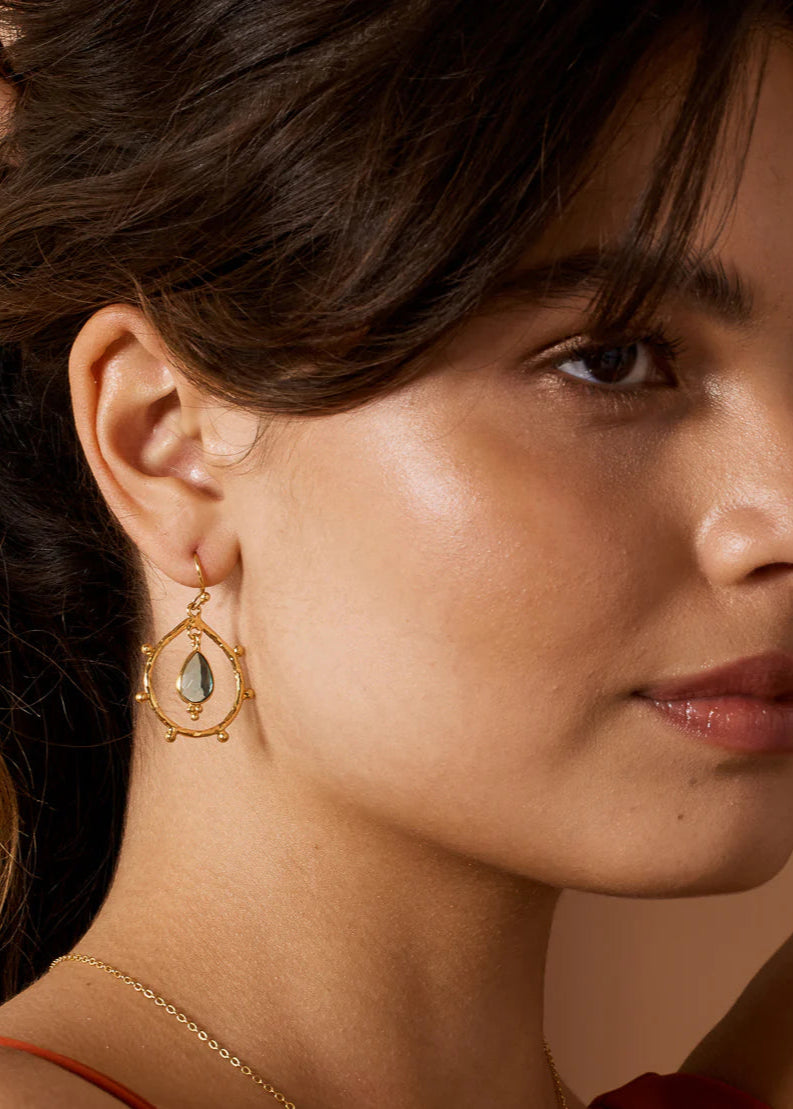 Ashiana Iga Earrings - Blue Topaz