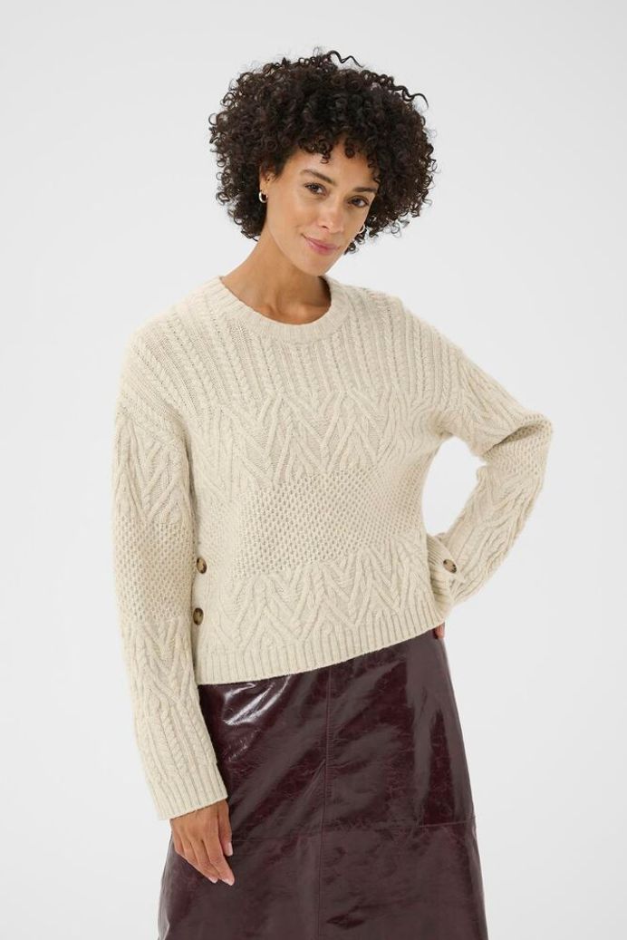 Part Two Sindy Aran Jumper - French Oak