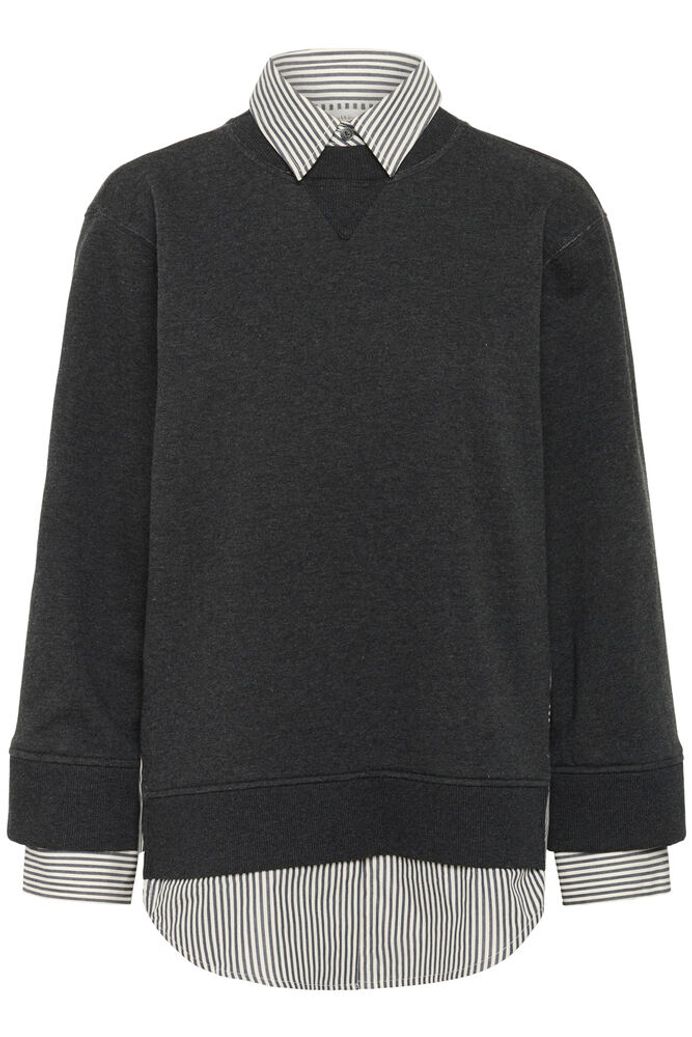 In Wear Natalja Striped Sweatshirt - Black