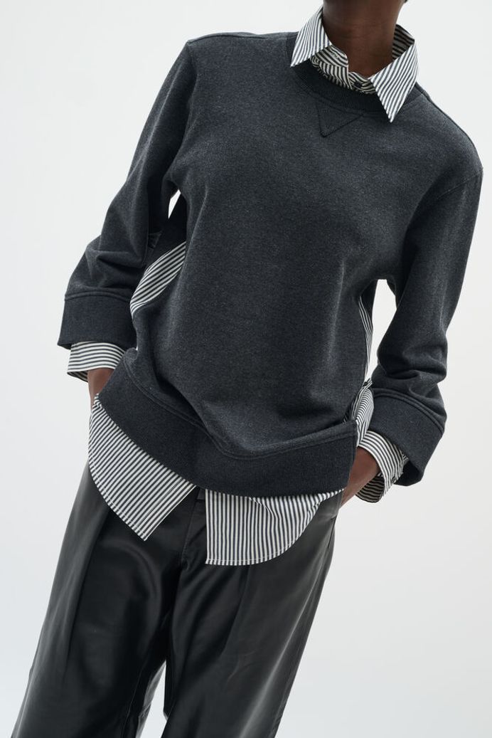 In Wear Natalja Striped Sweatshirt - Black