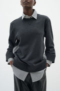 In Wear Natalja Striped Sweatshirt - Black