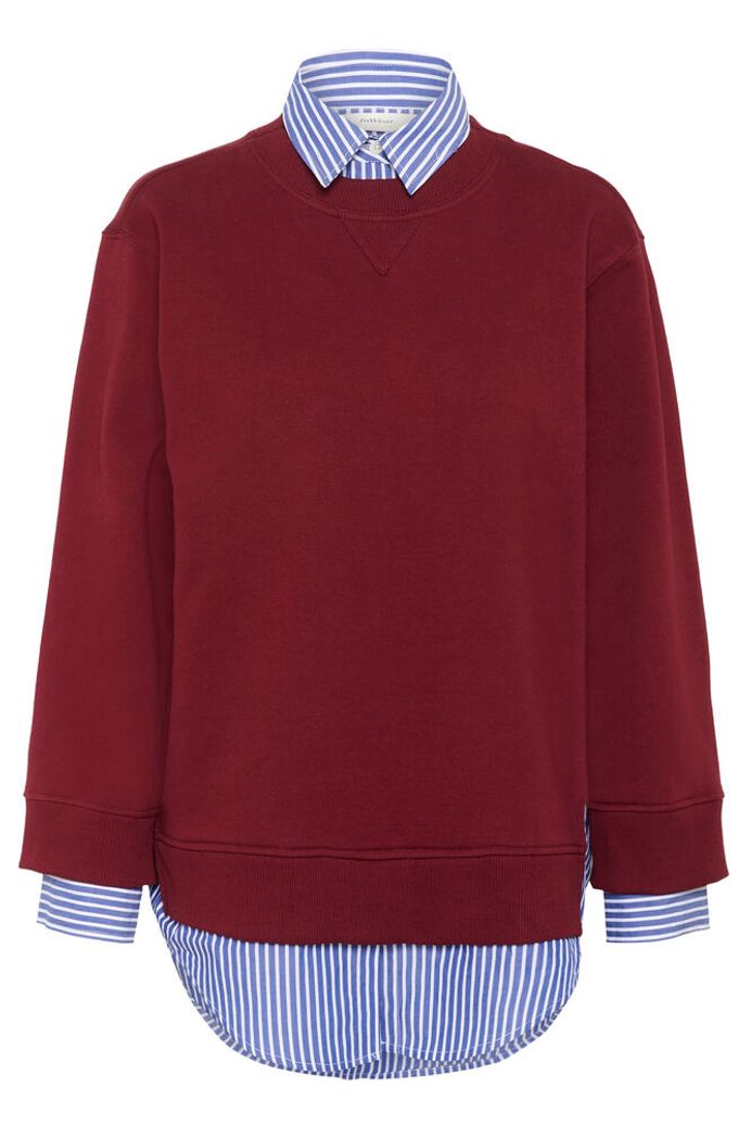 In Wear Natalja Striped Sweatshirt - Red