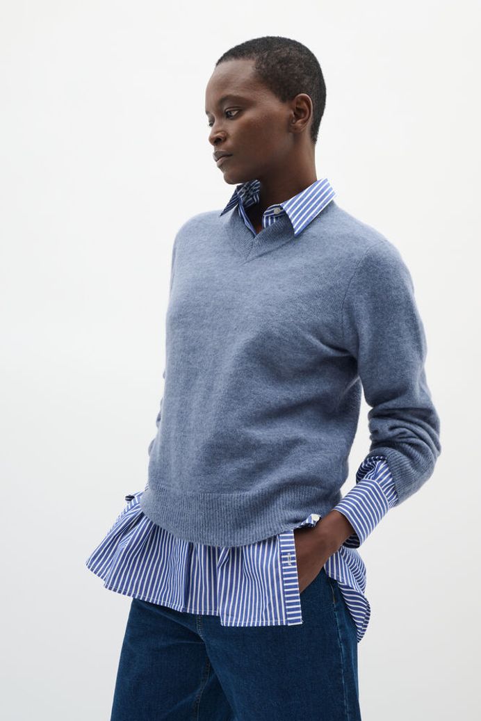 In Wear Guni V Neck Jumper - Wind Blue