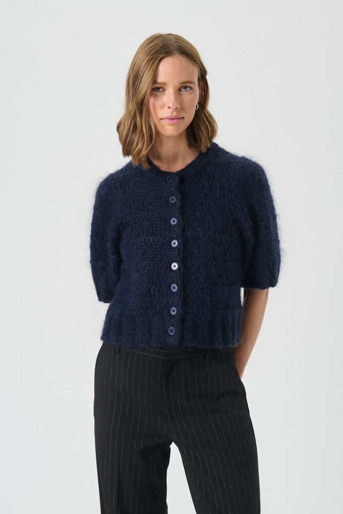 Part Two Vernona Cropped Cardigan - Navy