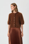 Part Two Vernona Cropped Cardigan - Brown