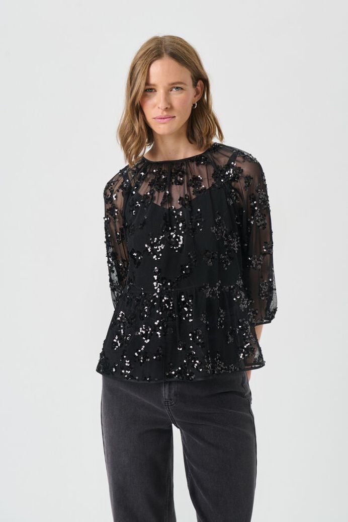 Part Two Vivan Sequin Mesh Top