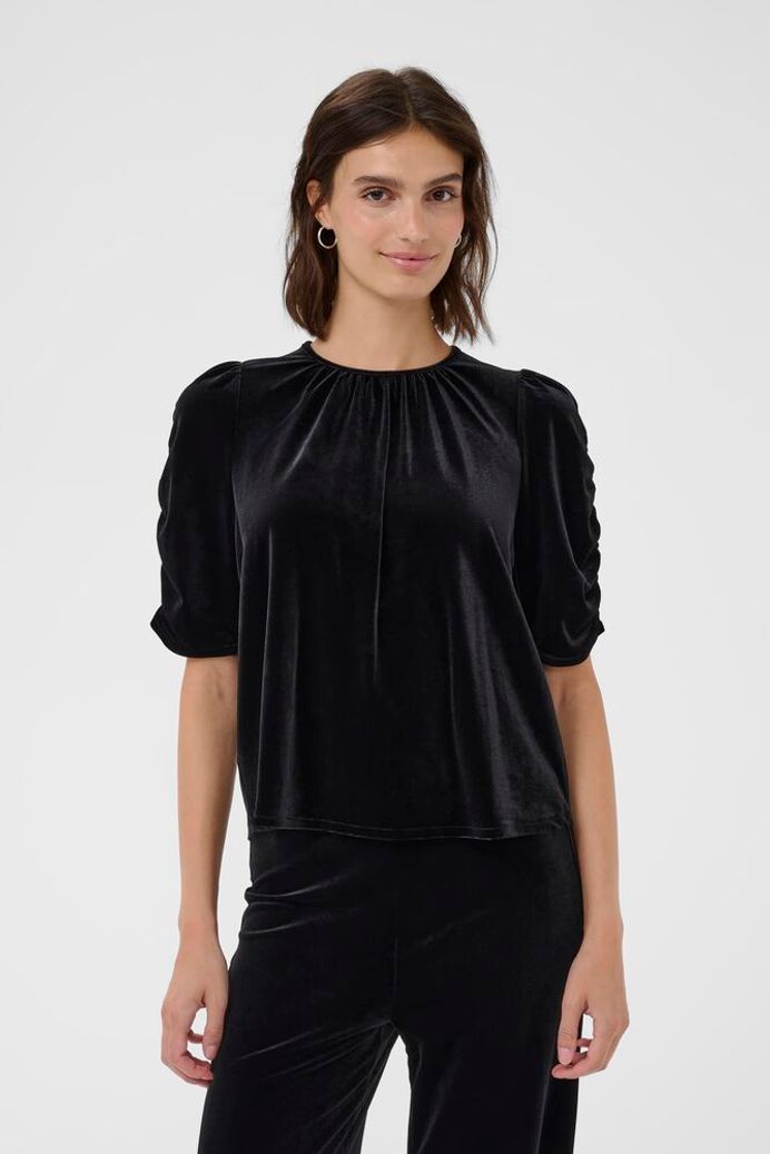 Part Two Valeria Velvet Blouse -Black