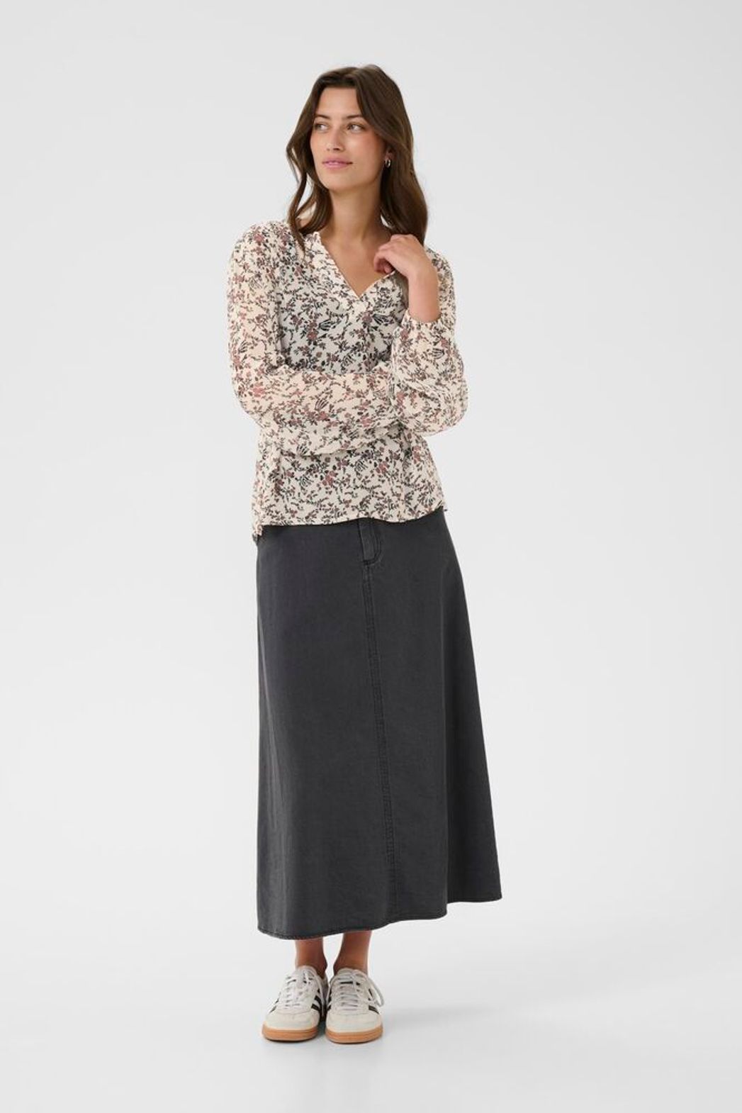 Part Two Sandi Blouse - White Flower