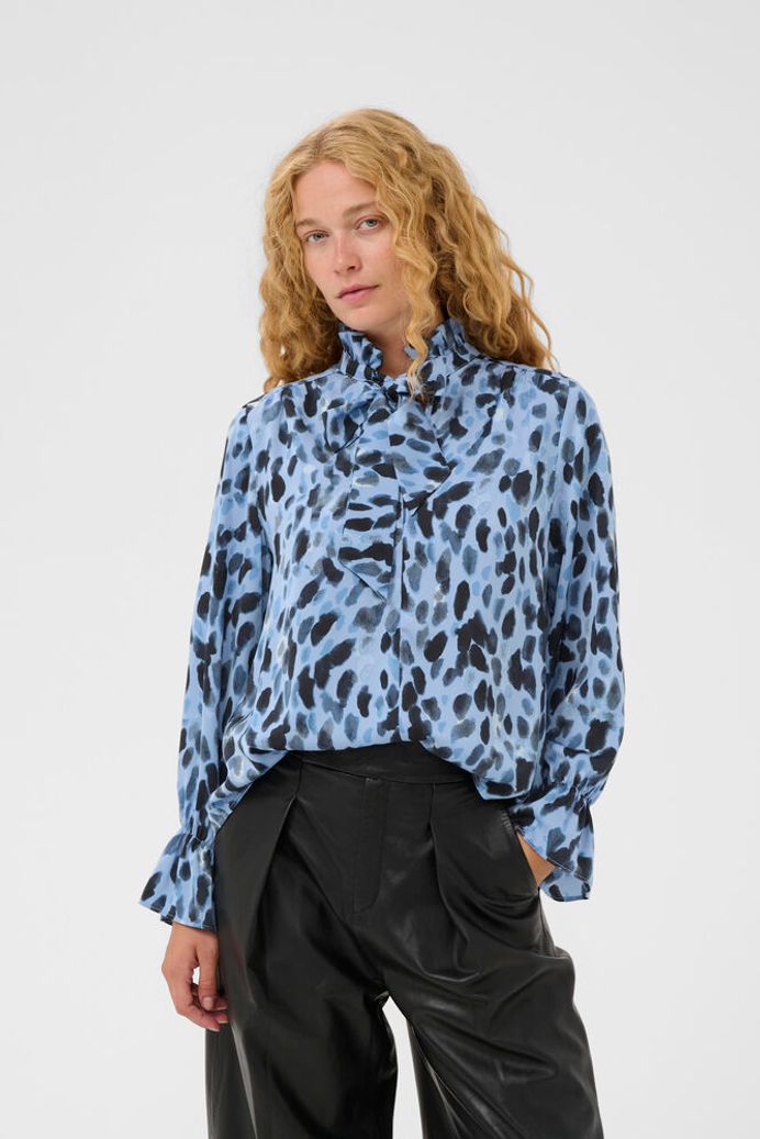 In Wear Gracie Printed Blouse - Blue