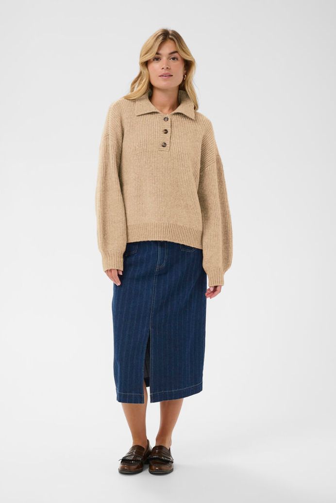 Saint Tropez Ottoline Polo Jumper - Camel