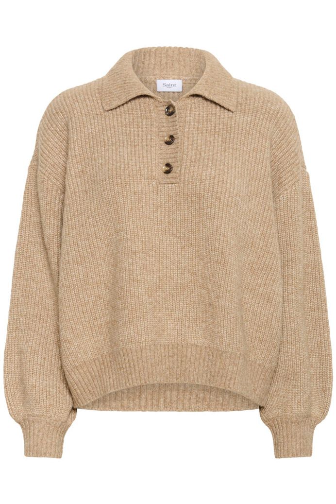 Saint Tropez Ottoline Polo Jumper - Camel