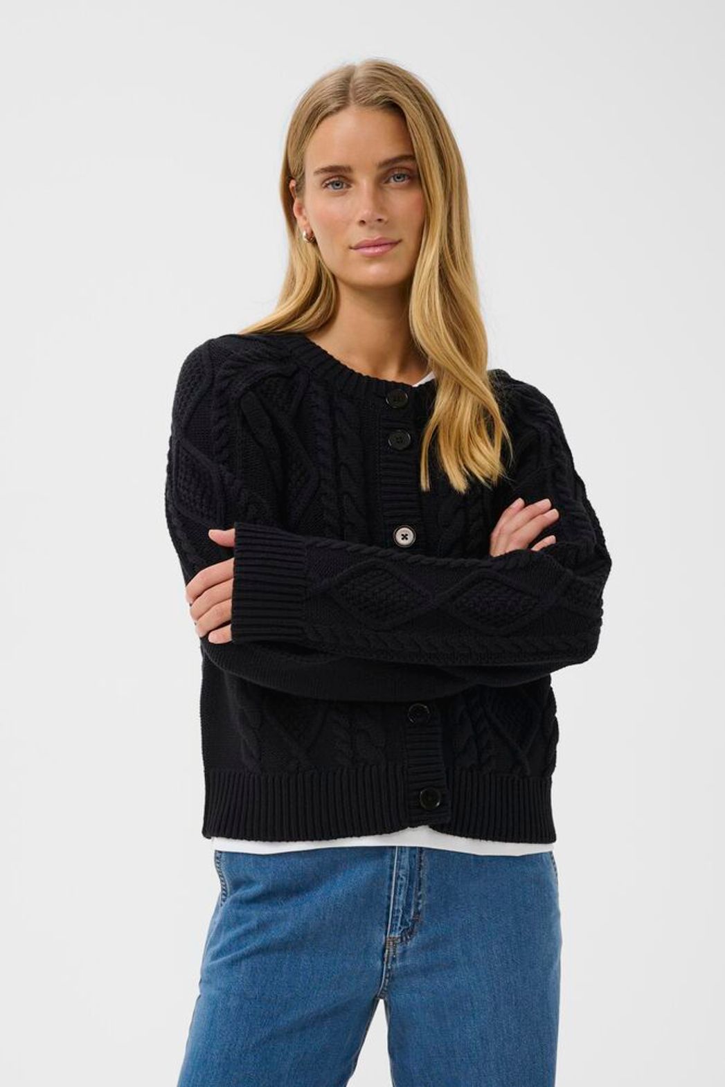 Part Two Zayra Cotton Cardigan - Dark Navy