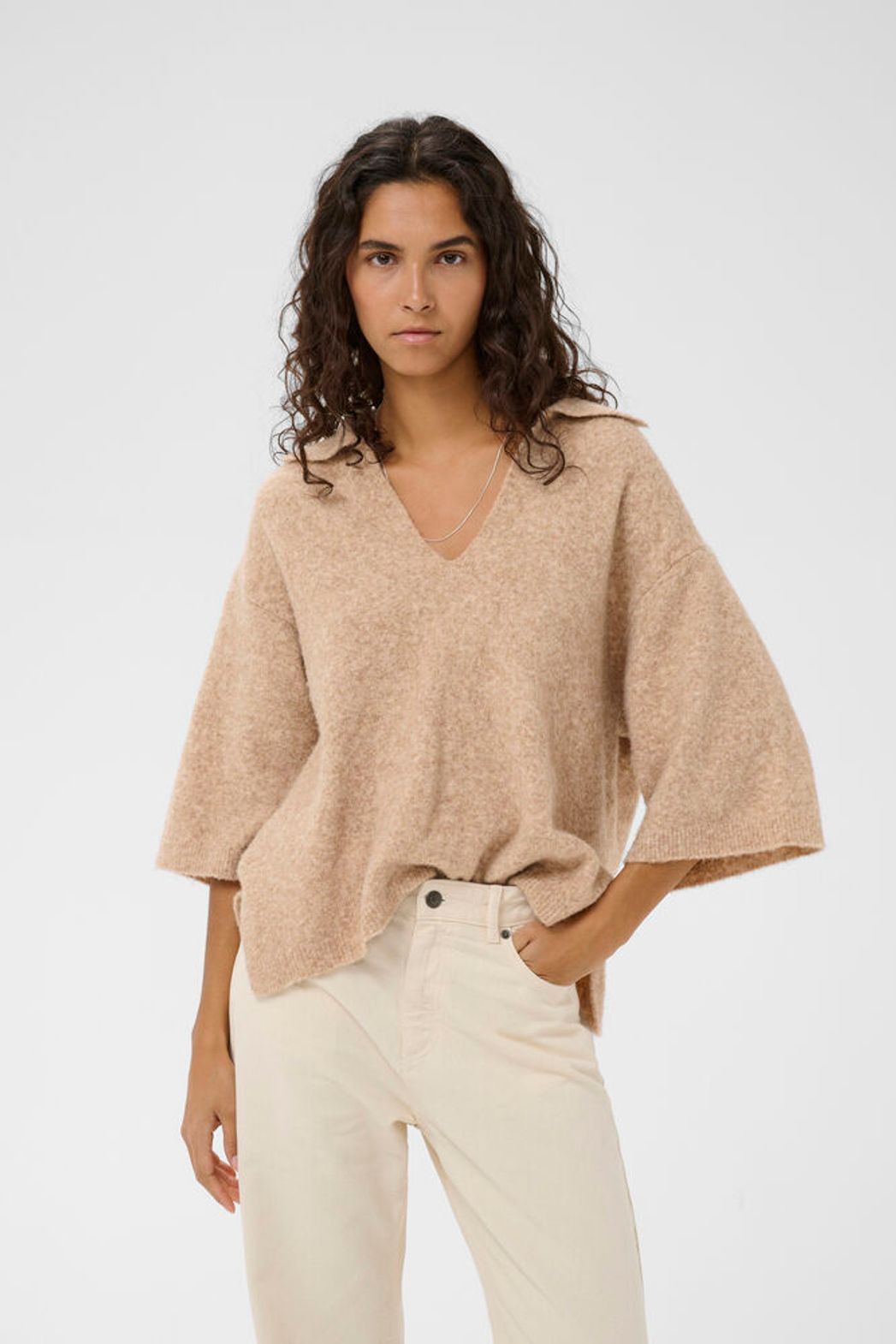 In Wear Guni Knit Polo - Cornstalk Melange