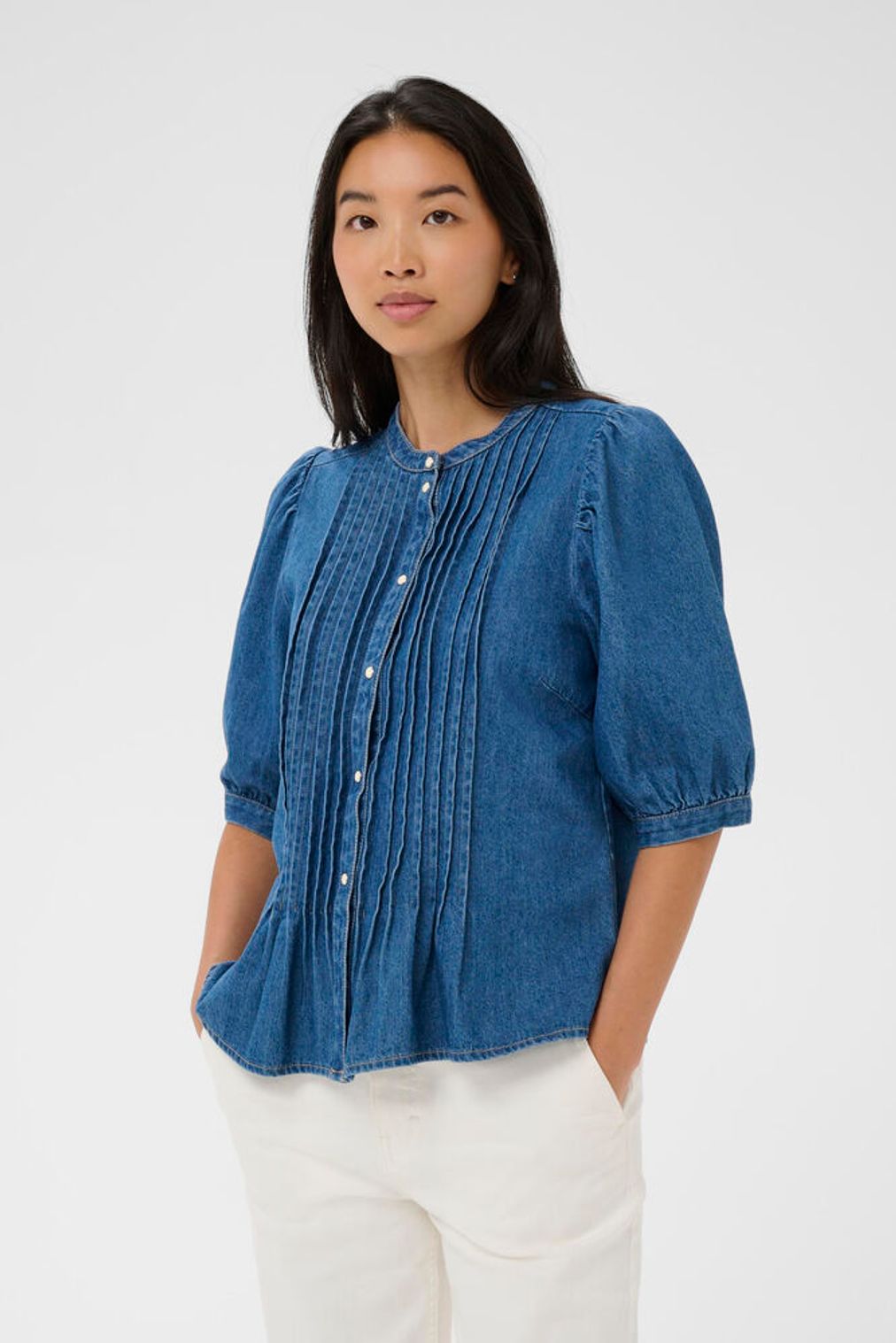 Part Two Alesia Denim Blouse