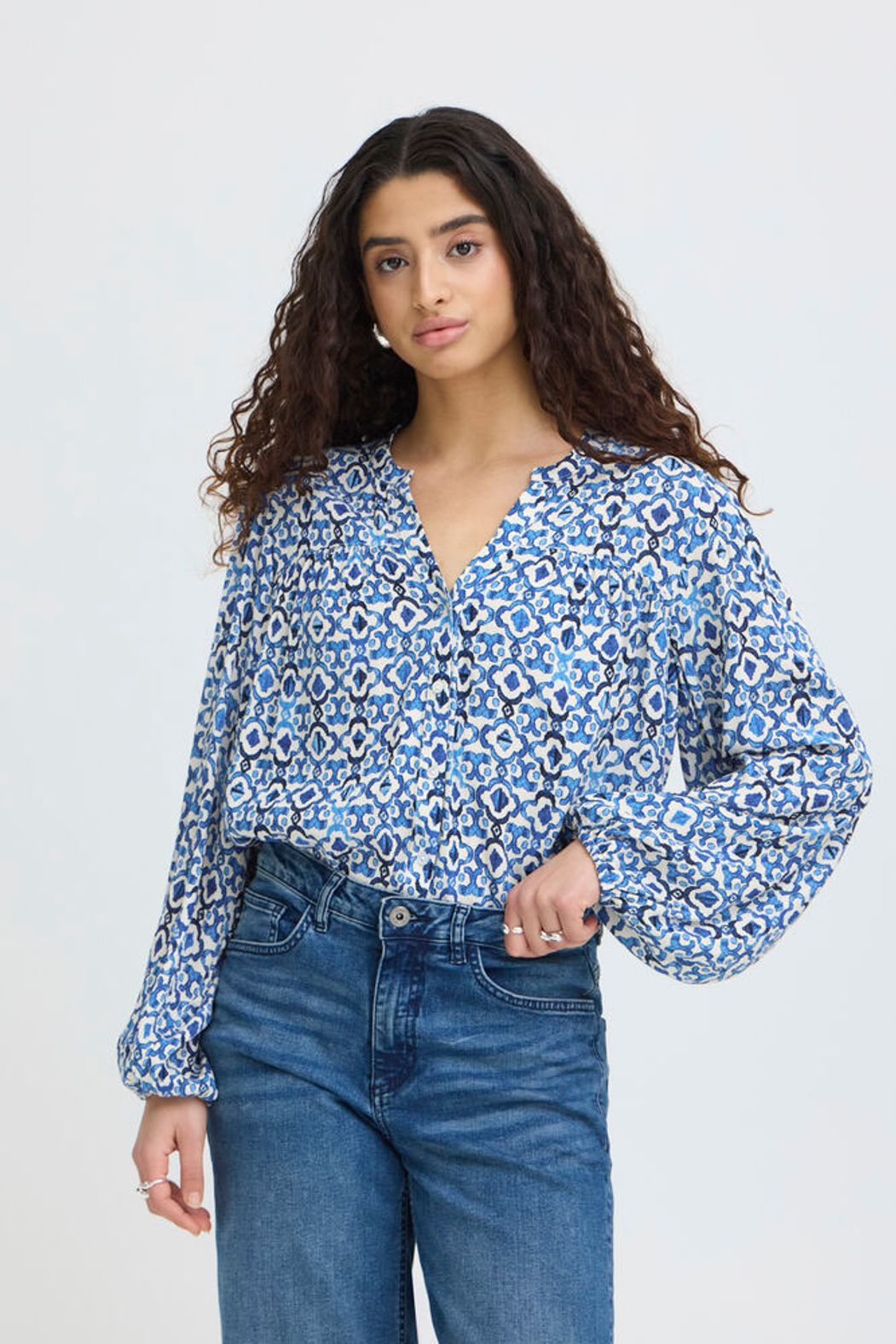 Ichi Marrakech Blouse - Tile Print