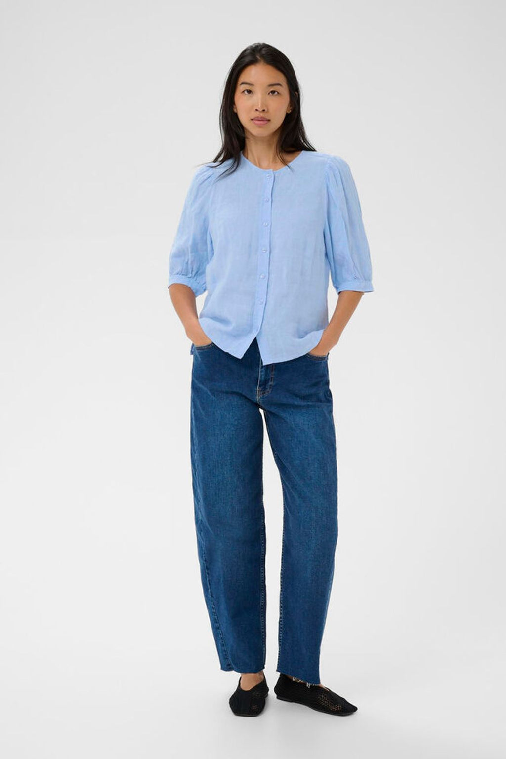 Part Two Azra Linen Shirt - Blue