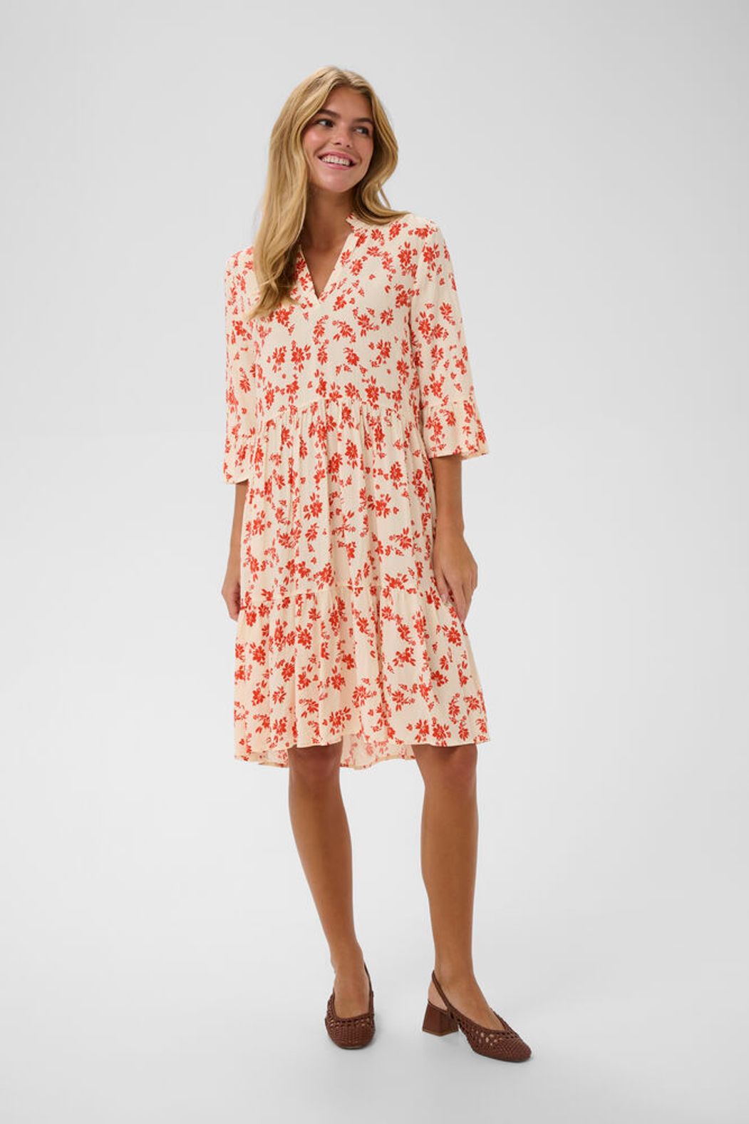 Saint Tropez Eda Floral Dress - Red