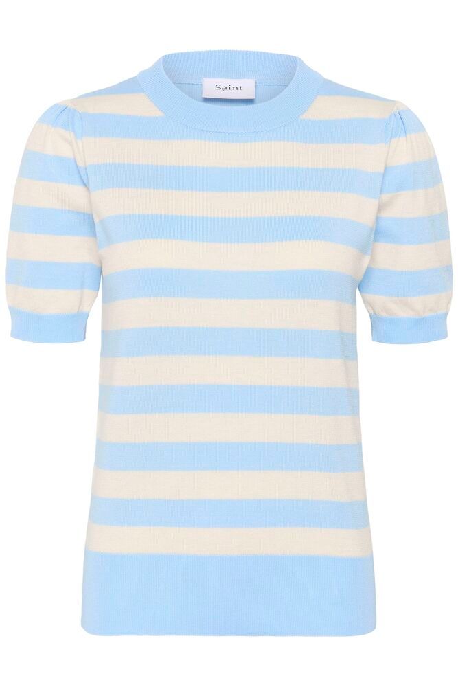 Saint Tropez Mila Jumper Short Sleeve Stripe - Blue