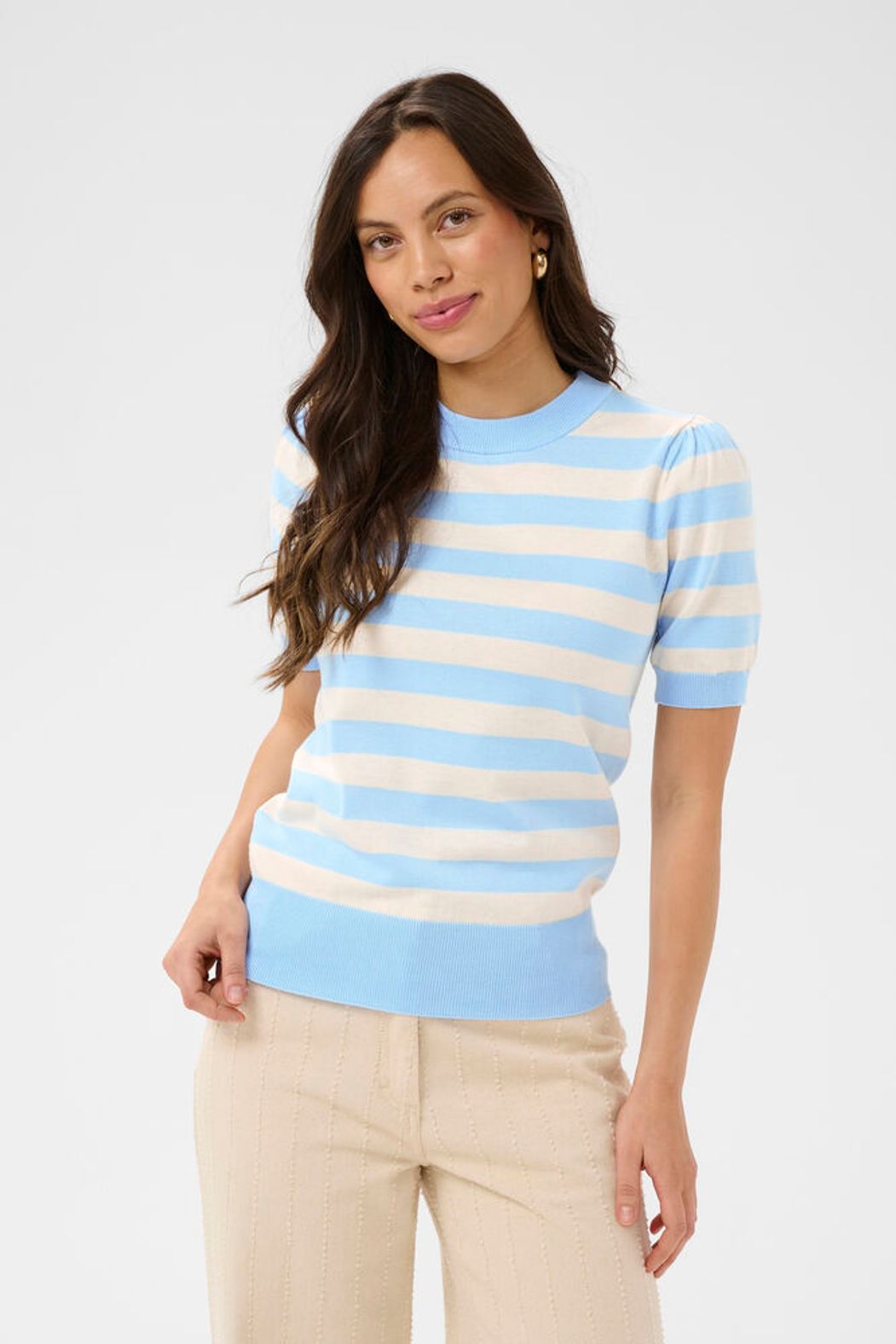 Saint Tropez Mila Jumper Short Sleeve Stripe - Blue