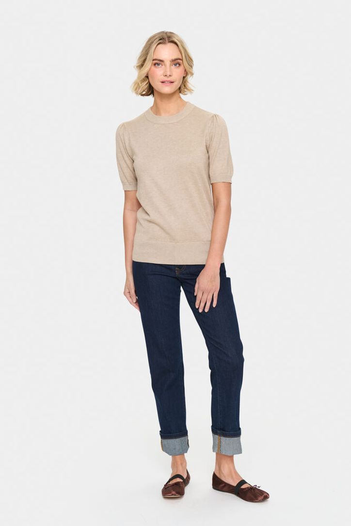 Saint Tropez Mila Jumper Short Sleeve - Beige