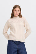 Ichi Povoke Knit Jumper - Blush