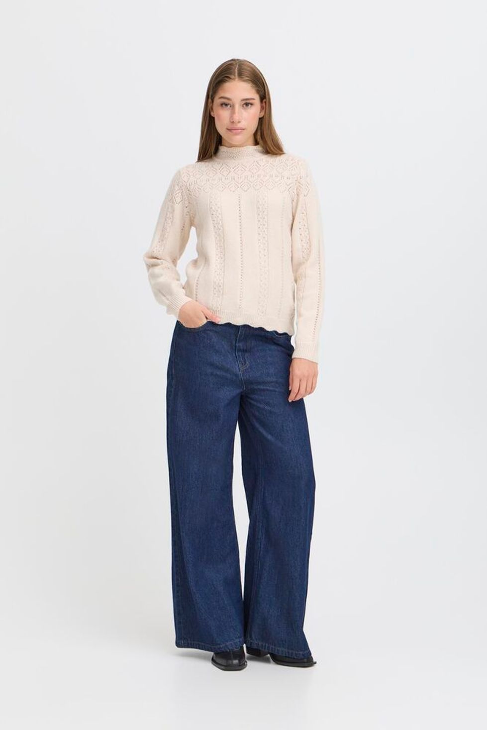 Ichi Povoke Knit Jumper - Blush