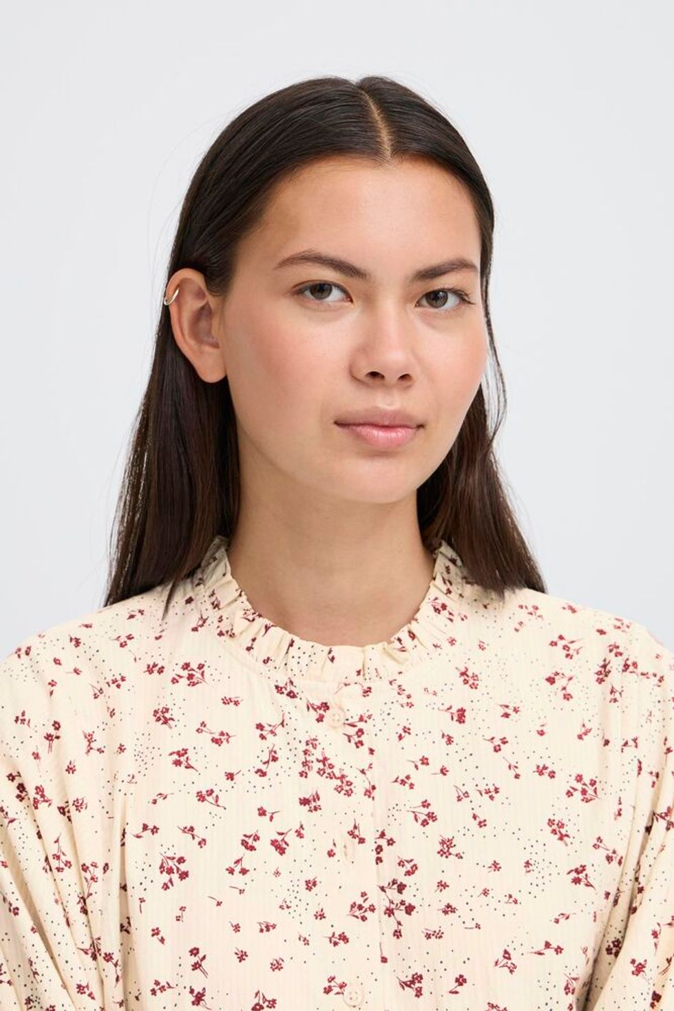 Ichi Lanora Floral Blouse - Maroon