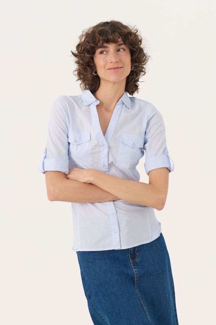 Part Two Cortnia Shirt - Heather Blue