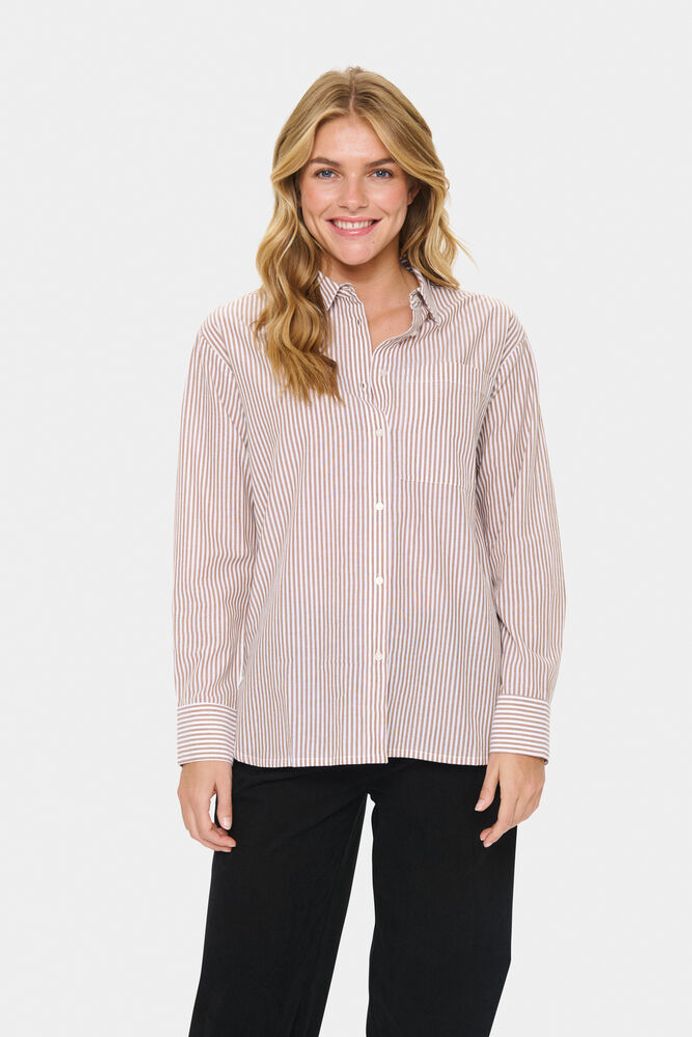 Saint Tropez Marley Striped Shirt - Beige
