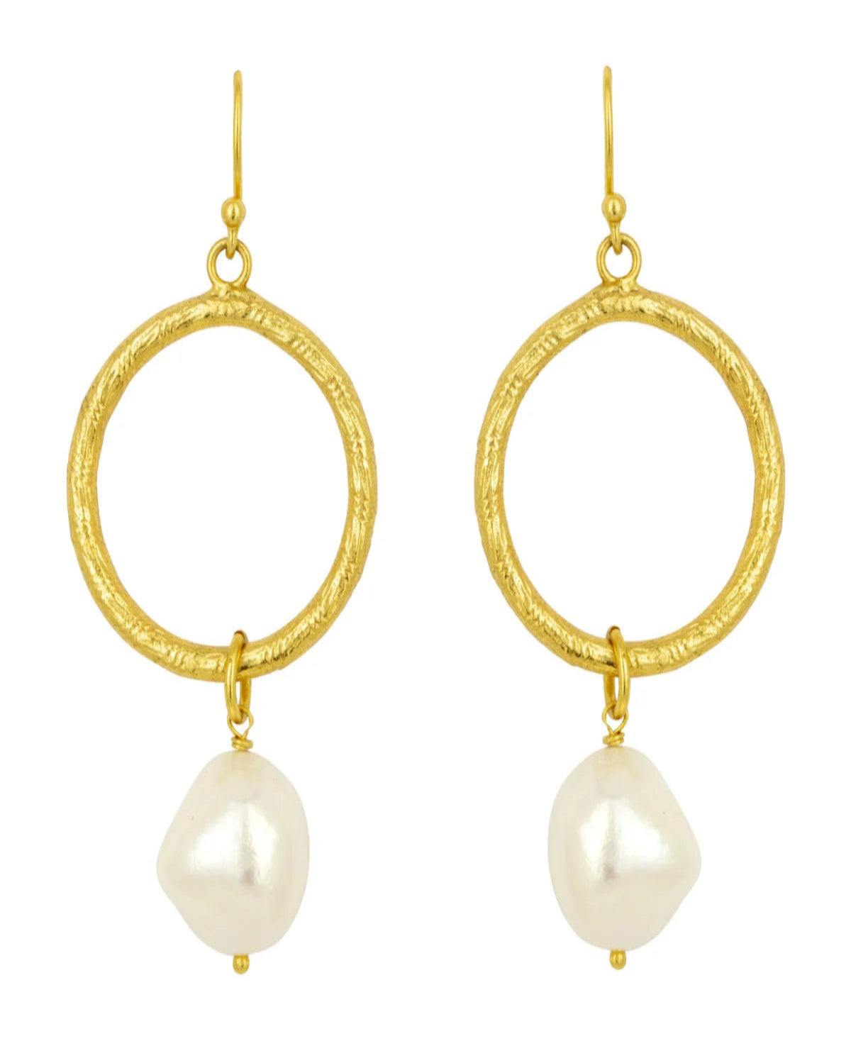Ashiana Margot Pearl Hoop Earrings