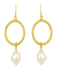 Ashiana Margot Pearl Hoop Earrings