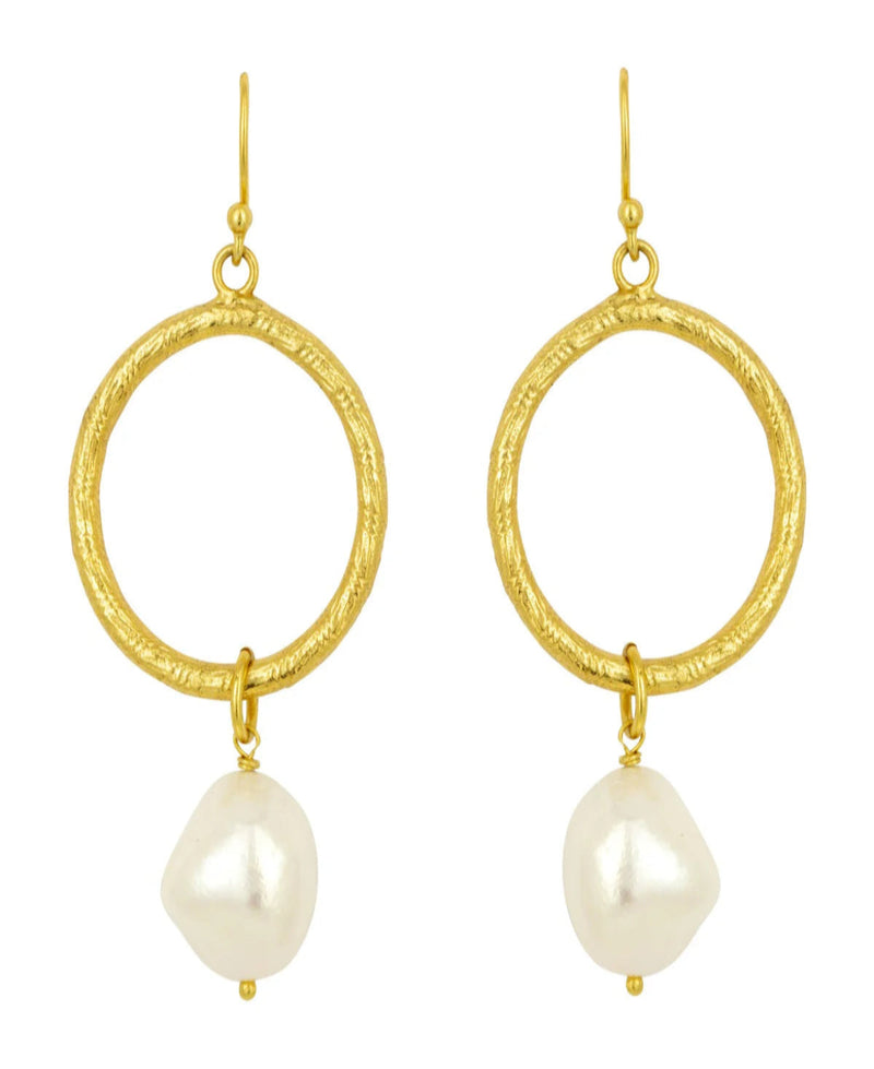 Ashiana Margot Pearl Hoop Earrings