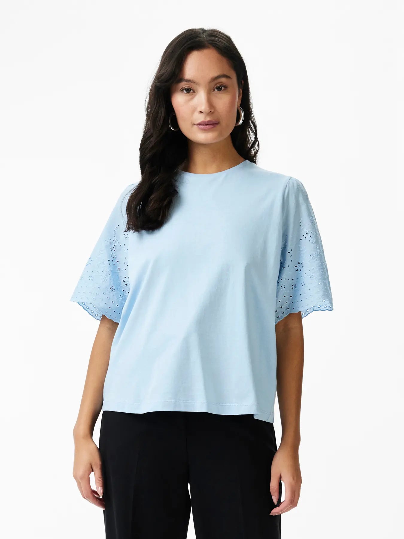YAS Short Sleeve Lex Top - Clear Sky