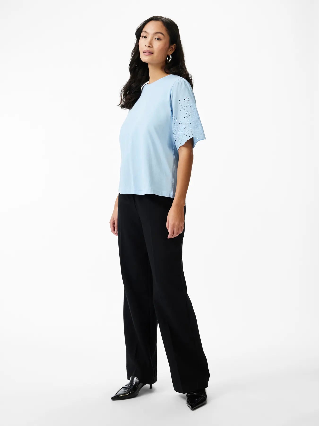 YAS Short Sleeve Lex Top - Clear Sky