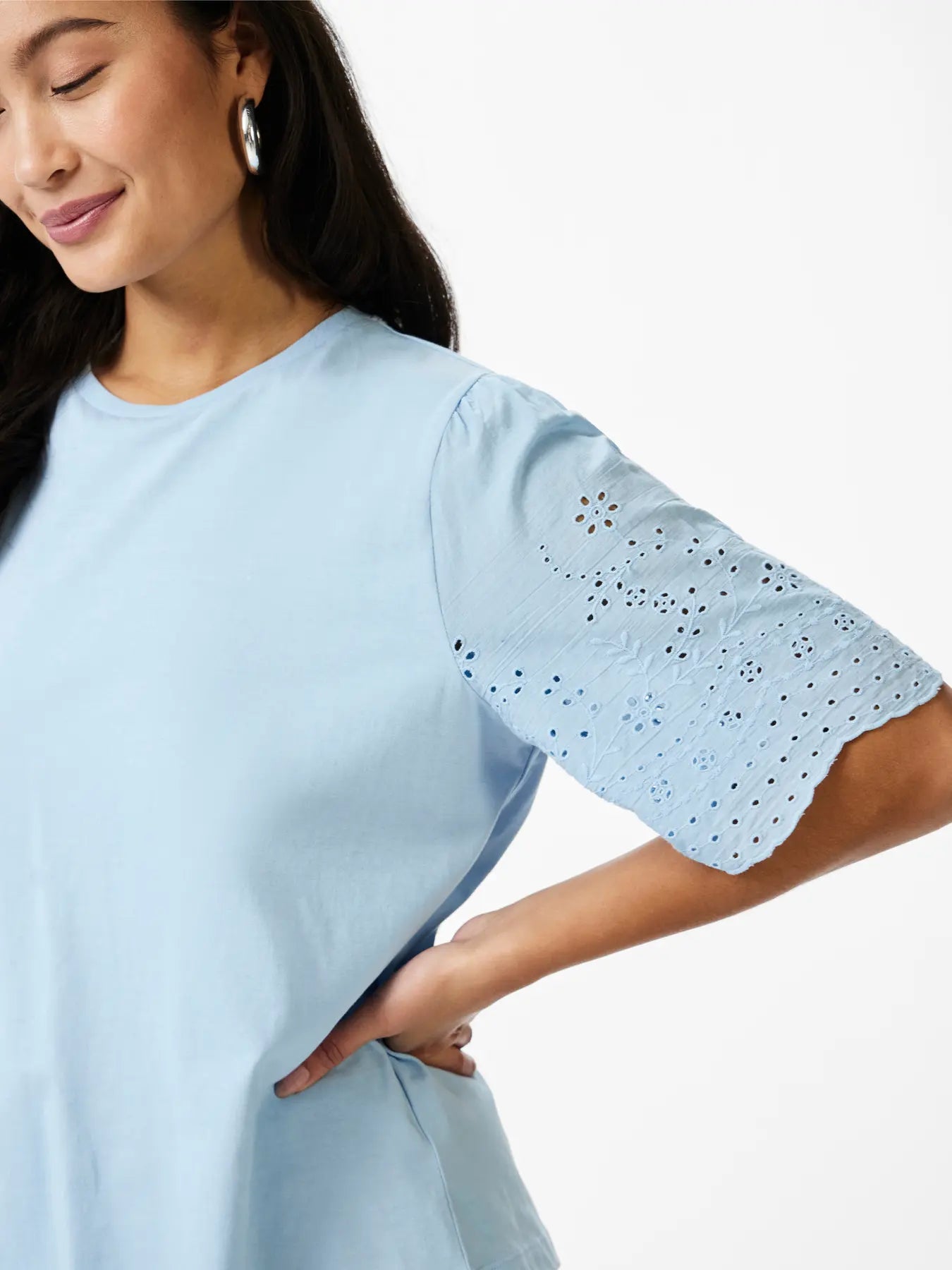 YAS Short Sleeve Lex Top - Clear Sky