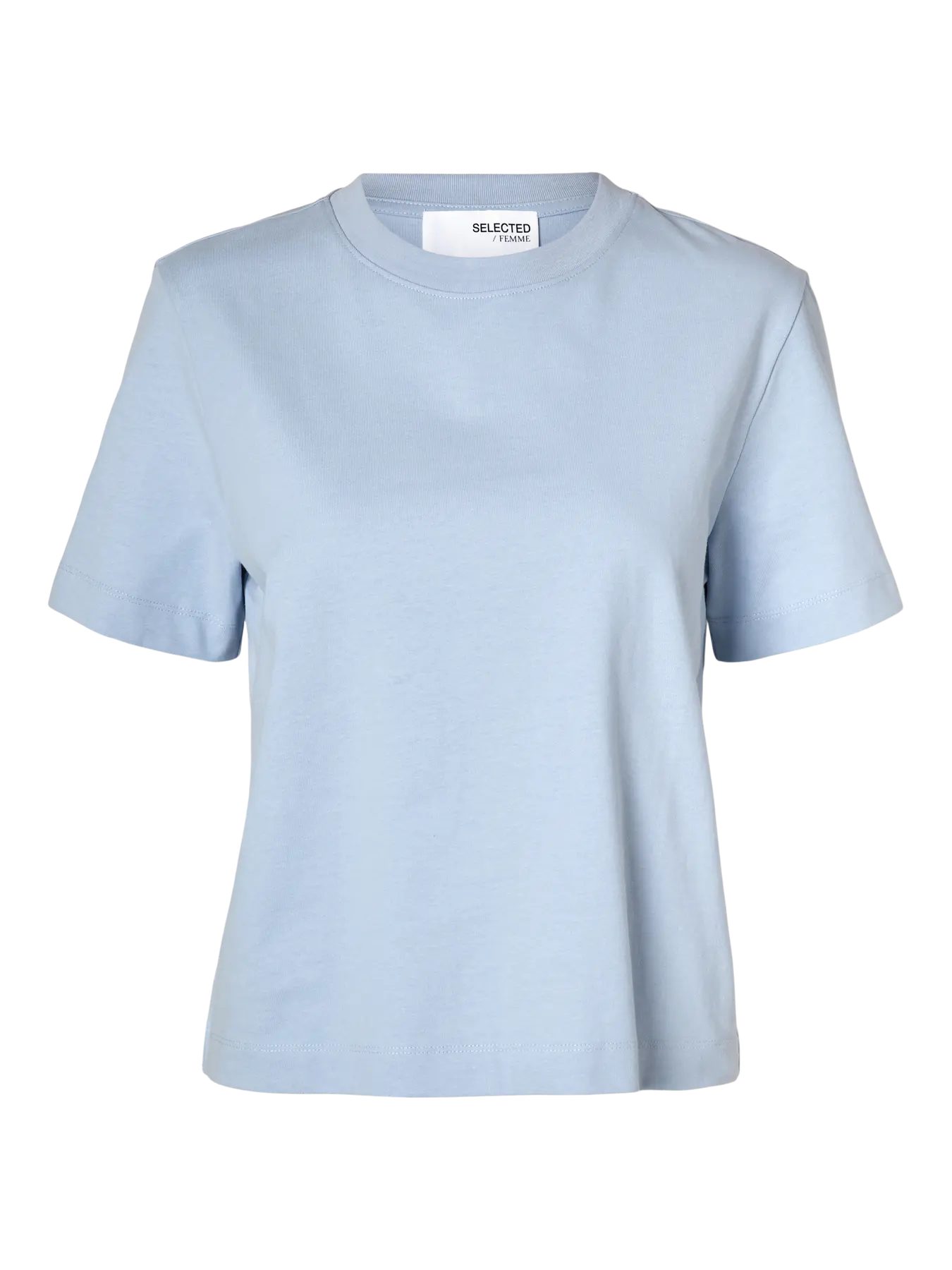 Selected Femme Essential Boxy Tee - Cashmere Blue