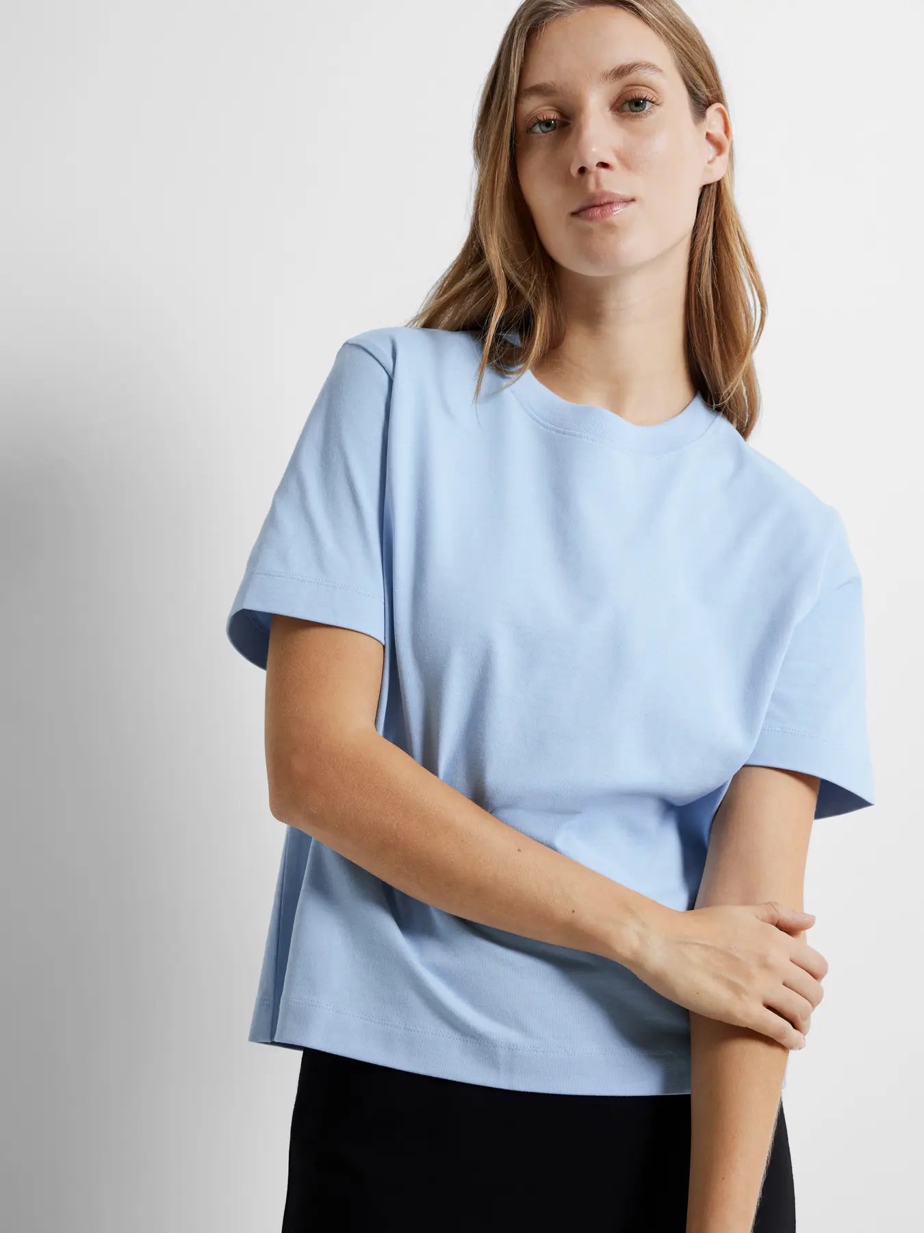 Selected Femme Essential Boxy Tee - Cashmere Blue
