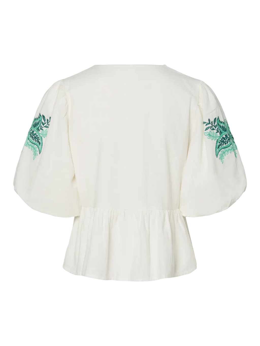 YAS Pine Embroidered Blouse - White