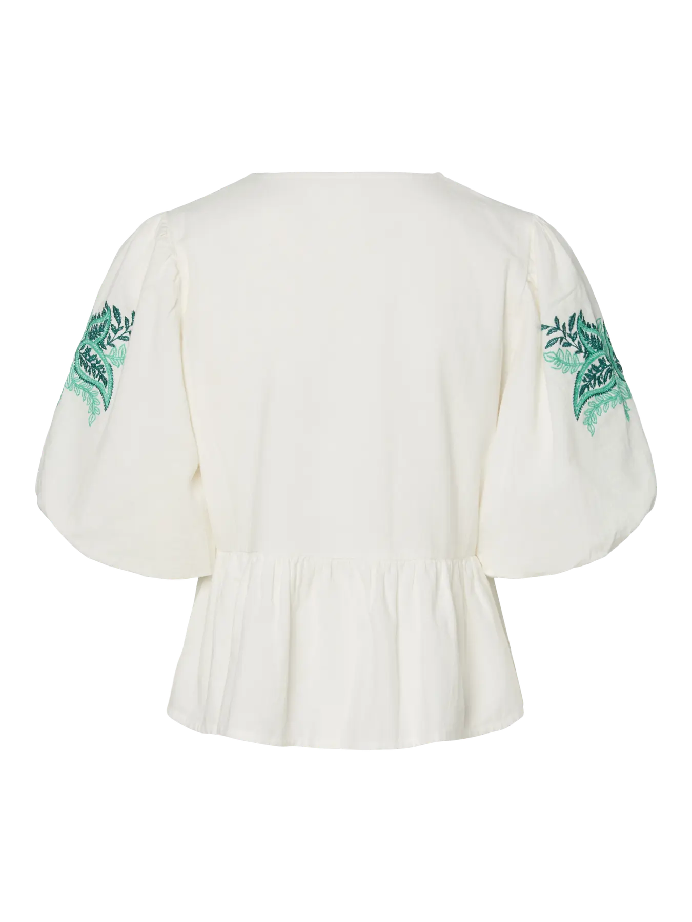 YAS Pine Embroidered Blouse - White
