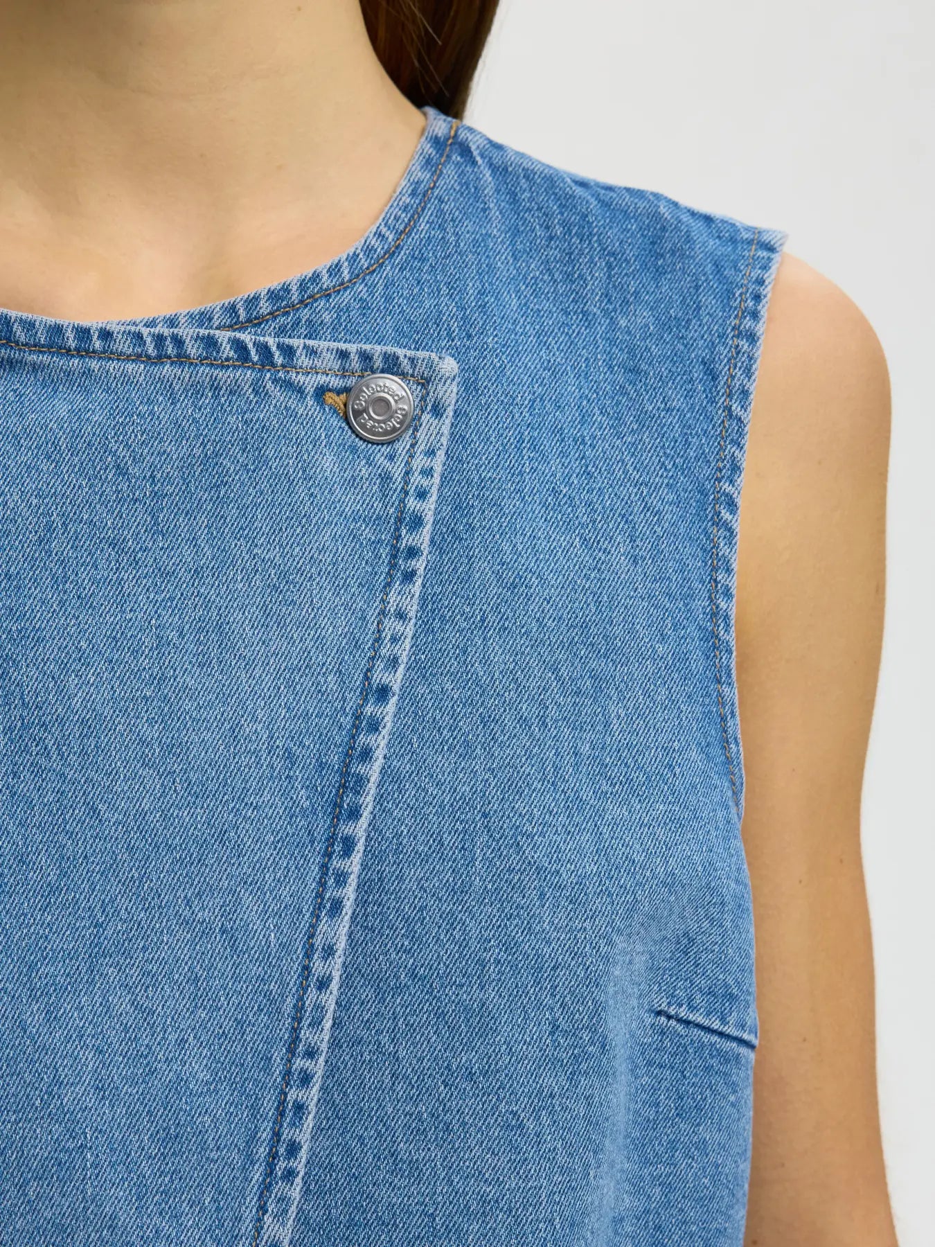 Selected Vida Denim Waistcoat