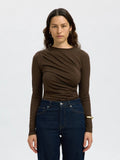 Selected Femme Ilina Top - Brown