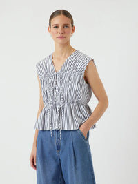 YAS Ebba Stripe Blouse - White
