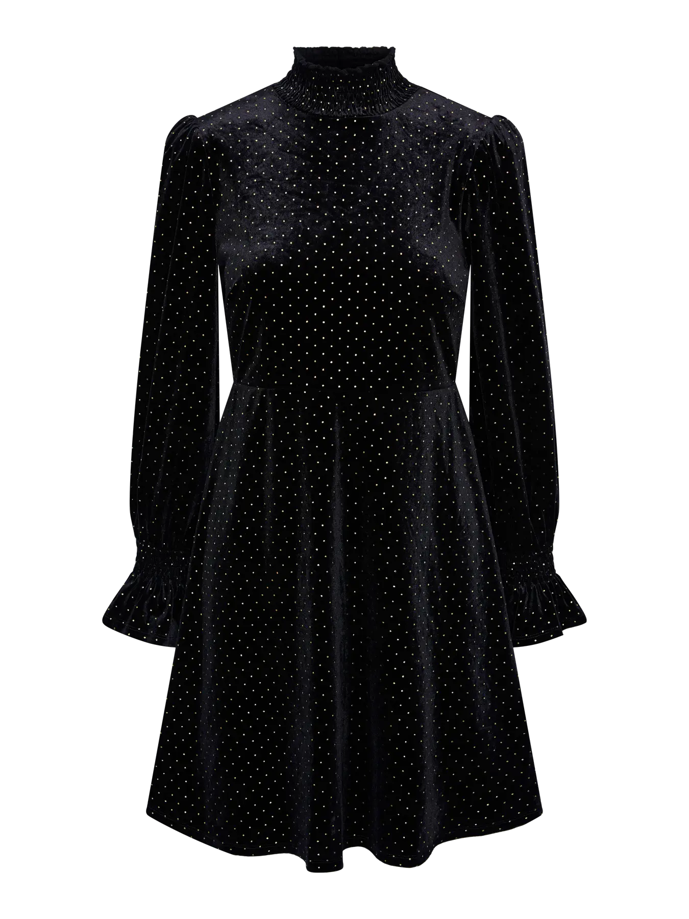 YAS Riva High Neck Velvet Dress