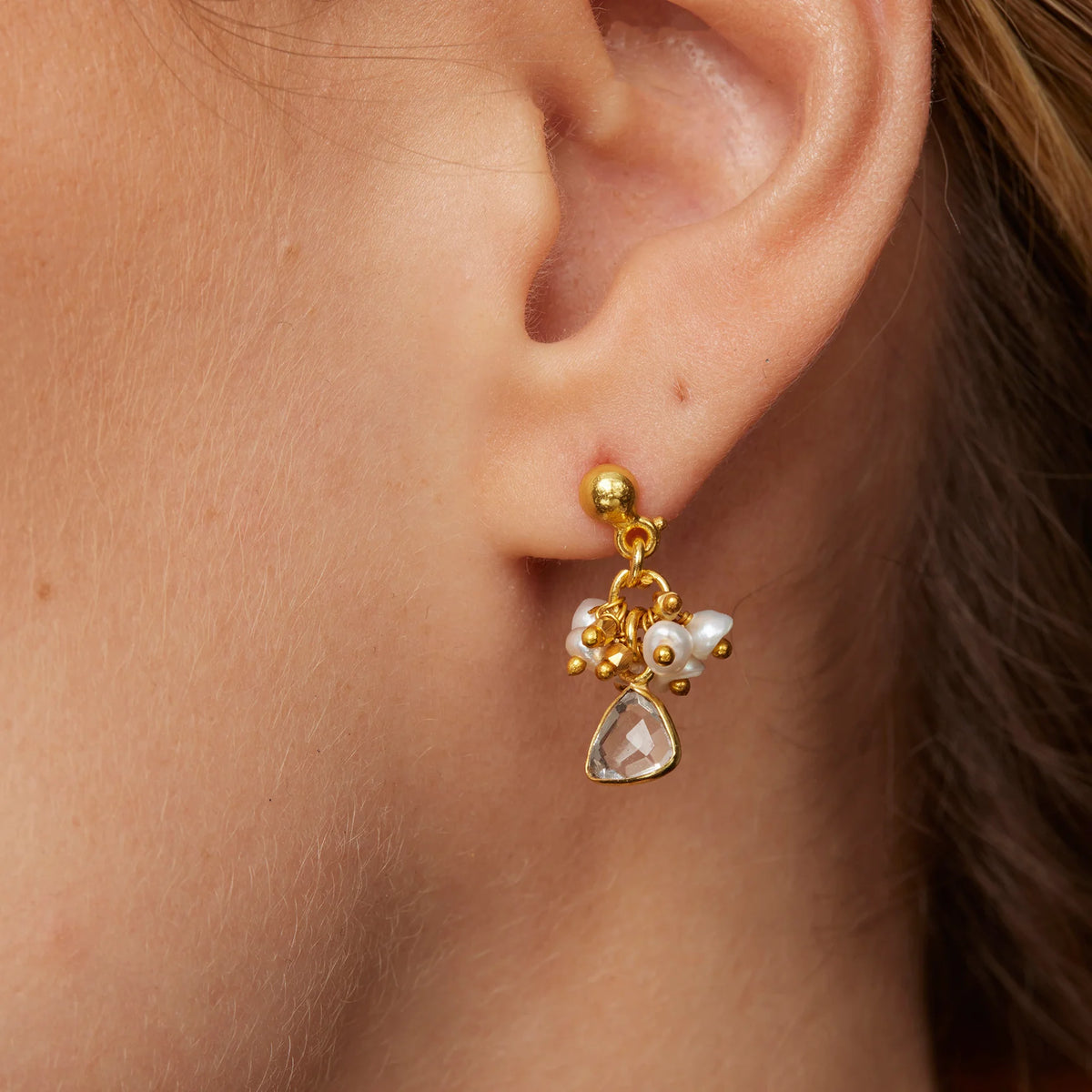 Ashiana Lacey Charm Earrings - White