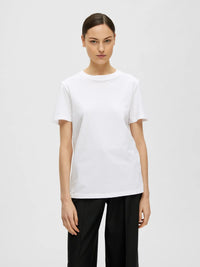 Selected Femme Essential O Neck Tee - White