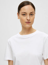 Selected Femme Essential O Neck Tee - White
