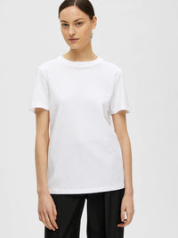 Selected Femme Essential O Neck Tee - White